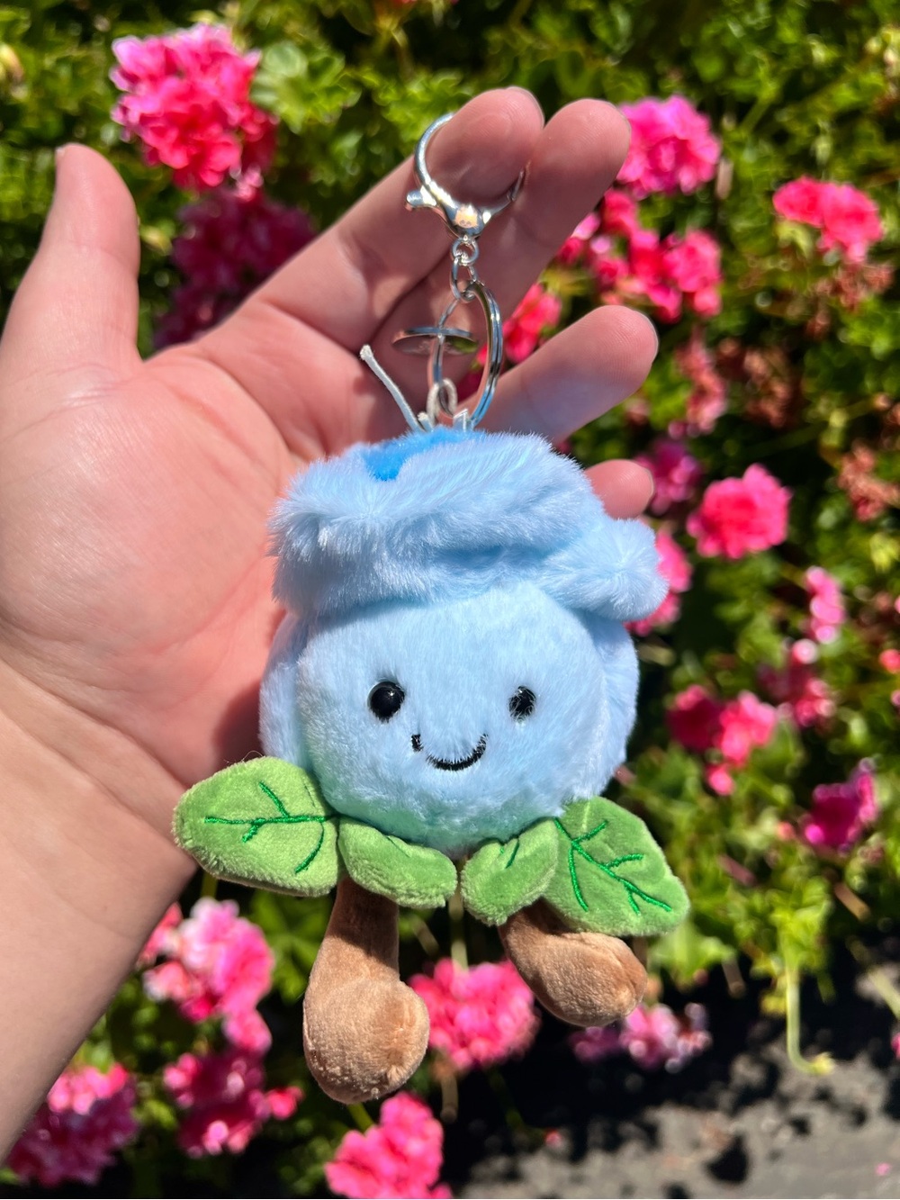 BLUE ROSE PLUSH KEYCHAIN